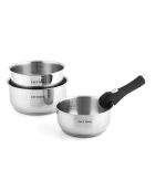 3 Casseroles amovibles inox 18/8 induction - D.16/18/20 cm