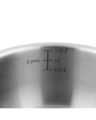 3 Casseroles amovibles inox 18/8 induction - D.16/18/20 cm