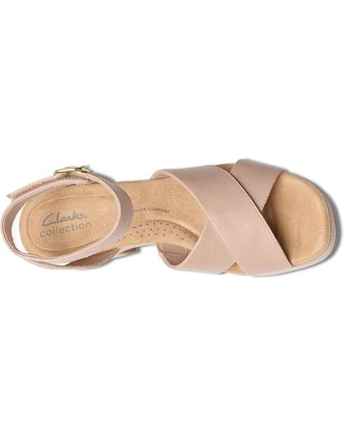 Sandalias Nerisa Pearl de piel beige - Tacón de 7,5 cm