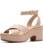 Sandalias Nerisa Pearl de piel beige - Tacón de 7,5 cm