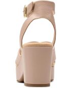 Sandalias Nerisa Pearl de piel beige - Tacón de 7,5 cm