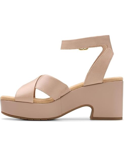 Sandalias Nerisa Pearl de piel beige - Tacón de 7,5 cm