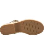 Sandalias Coledale Strap de piel color crema, tacón de 6,5 cm
