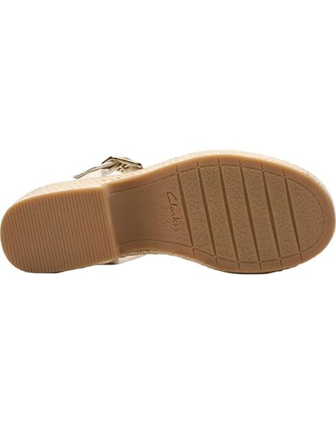 Sandalias Coledale Strap de piel color crema, tacón de 6,5 cm