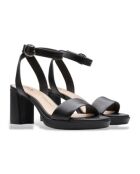 Sandalias Ambyrlyn Bay de piel negras - tacón de 7,5 cm