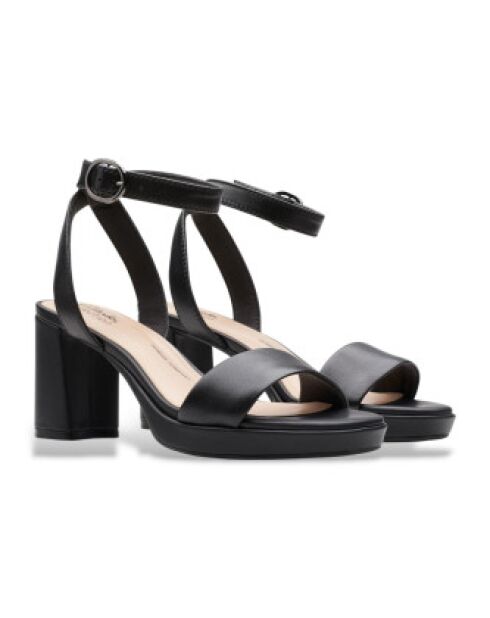 Sandalias Ambyrlyn Bay de piel negras - tacón de 7,5 cm