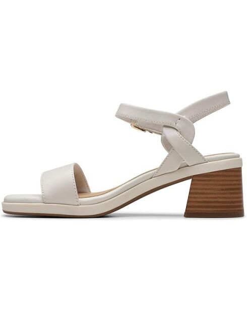 Sandales Jaylan Ray en cuir blanc cassé - Talon 5cm