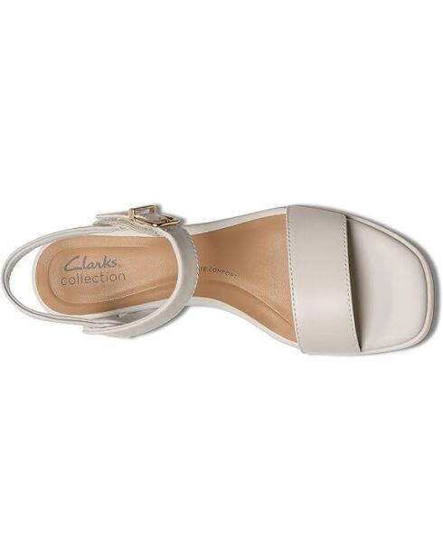 Sandales Jaylan Ray en cuir blanc cassé - Talon 5cm