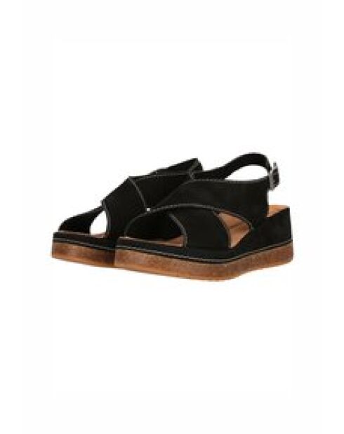 Sandalias Kassanda Step Nobuck negras - tacón de 6,5 cm