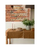 Mini-Tischdecke aus Baumwolle und Leinen in Bronze, 100 x 100 cm