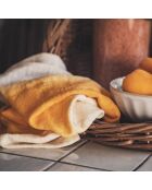 Tiefgefärbte orange Mini-Tischdecke aus Baumwolle - 100x100 cm