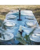 Große rechteckige Tischdecke mit tiefblauem Muster - 300x200 cm