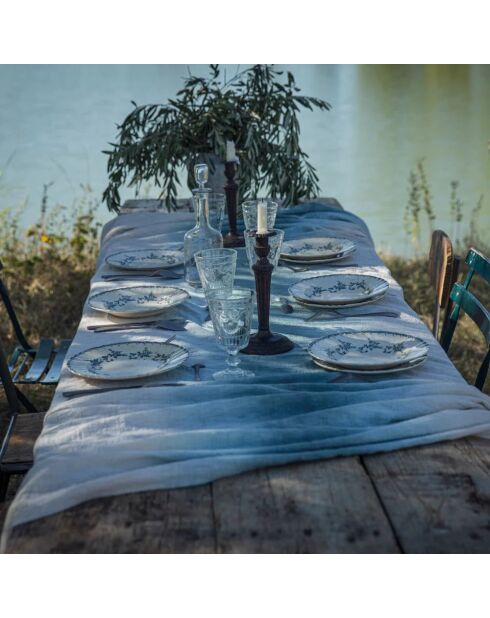 Groot rechthoekig tafelkleed met diep gekleurd blauw patroon - 300x200 cm