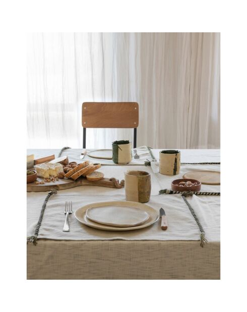 Set di 2 tovagliette in cotone naturale e lino - 45x38 cm