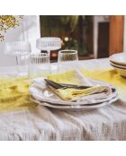 Lot de 4 serviettes de table deep dye jaune/blanc - 45x45 cm
