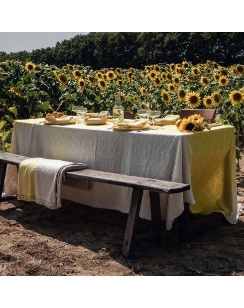 Lot de 4 serviettes de table deep dye jaune/blanc - 45x45 cm