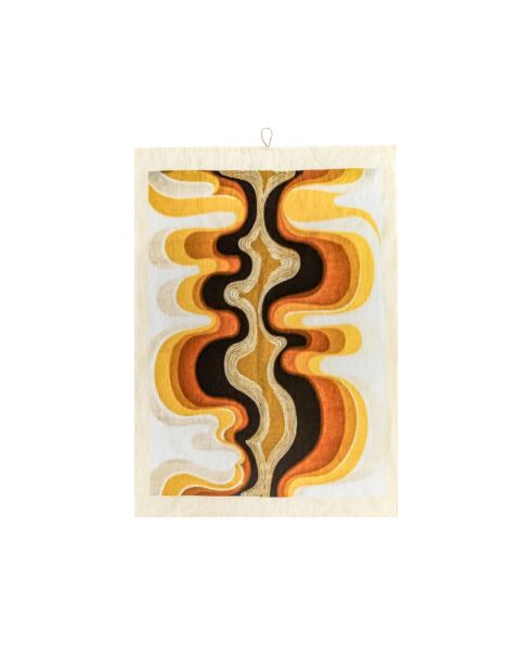 Torchon en lin et coton curcuma - 50x70 cm