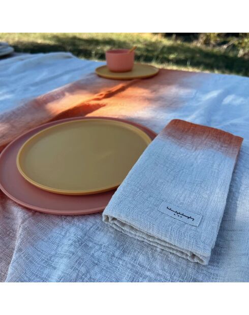 Lot de 4 serviettes de table deep dye mandarine - 45x45 cm