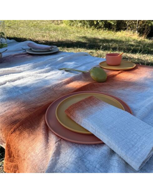 Lot de 4 serviettes de table deep dye mandarine - 45x45 cm