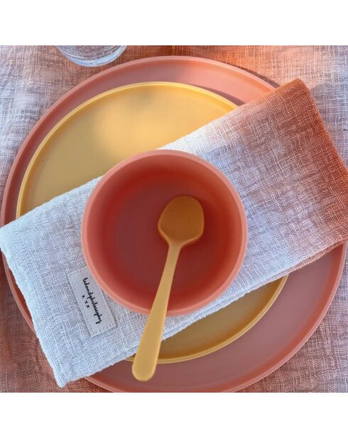 Lot de 4 serviettes de table deep dye mandarine - 45x45 cm