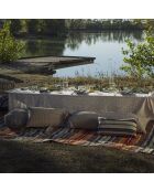 Große ecrufarbene Tischdecke aus geflammter Baumwolle - 320x200 cm