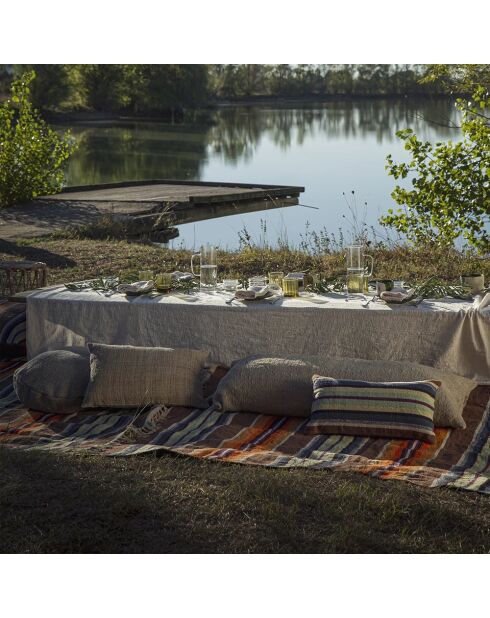 Große ecrufarbene Tischdecke aus geflammter Baumwolle - 320x200 cm