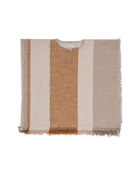 Beige korte poncho in Amerikaanse stijl - 72 cm