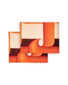 Set di 2 tovagliette arancioni in lino e cotone - 50x35 cm