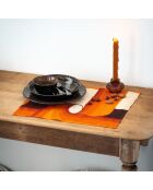 Set di 2 tovagliette arancioni in lino e cotone - 50x35 cm