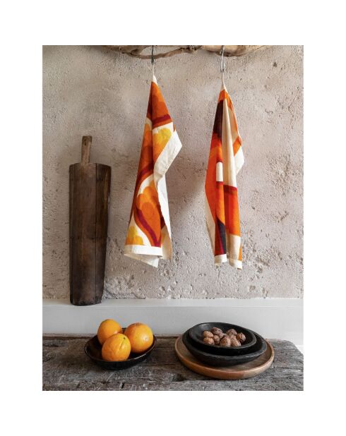 Torchon en lin et coton muscade - 50x70 cm