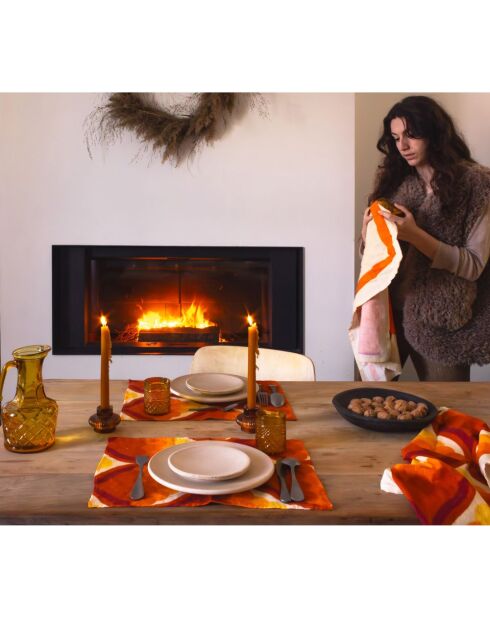 Torchon en lin et coton muscade - 50x70 cm