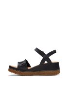 Sandalias Kassanda Bar de piel negra - Tacón de 6,5 cm