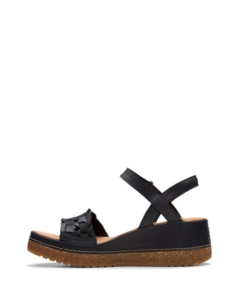 Sandalias Kassanda Bar de piel negra - Tacón de 6,5 cm