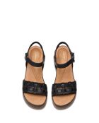Sandalias Kassanda Bar de piel negra - Tacón de 6,5 cm