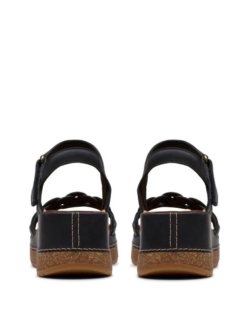 Sandalias Kassanda Bar de piel negra - Tacón de 6,5 cm