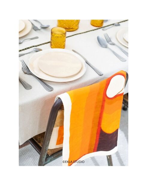 Torchon en lin et coton cayenne - 50x70 cm