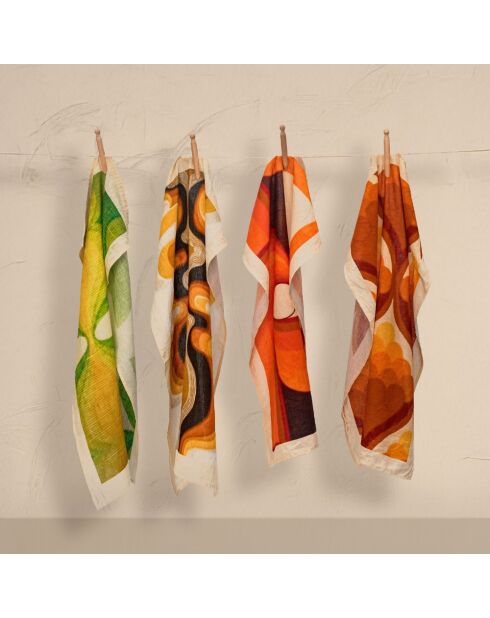 Torchon en lin et coton cayenne - 50x70 cm