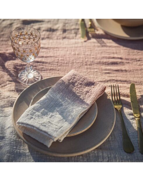 Lot de 4 serviettes de table deep dye rose/blanc - 45x45 cm