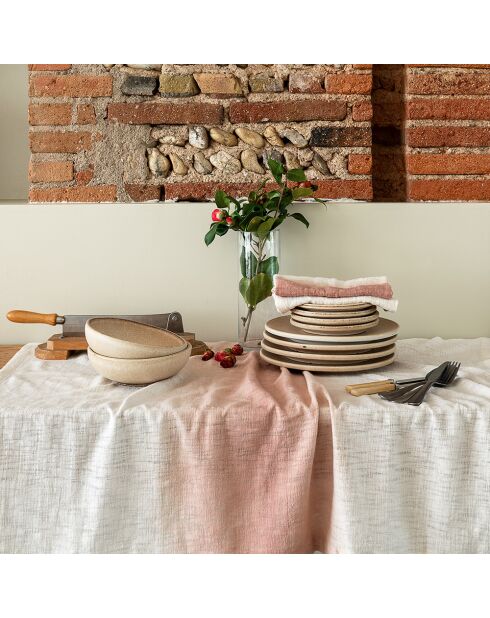 Lot de 4 serviettes de table deep dye rose/blanc - 45x45 cm