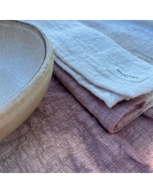 Lot de 4 serviettes de table deep dye rose/blanc - 45x45 cm
