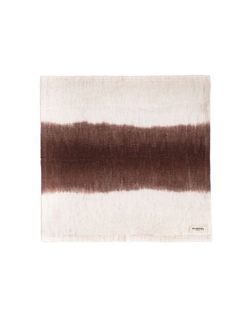 Tiefgefärbte Mini-Tischdecke aus brauner Baumwolle - 100x100 cm