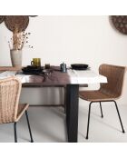 Tiefgefärbte Mini-Tischdecke aus brauner Baumwolle - 100x100 cm