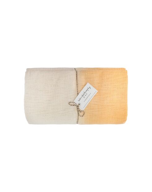 Groot rechthoekig tafelkleed met diep gekleurd oranje patroon - 300x200 cm