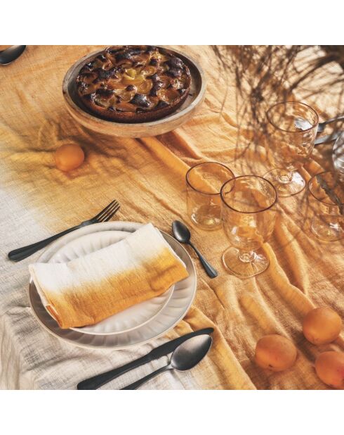 Groot rechthoekig tafelkleed met diep gekleurd oranje patroon - 300x200 cm