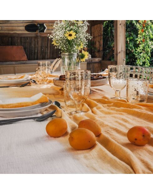 Groot rechthoekig tafelkleed met diep gekleurd oranje patroon - 300x200 cm