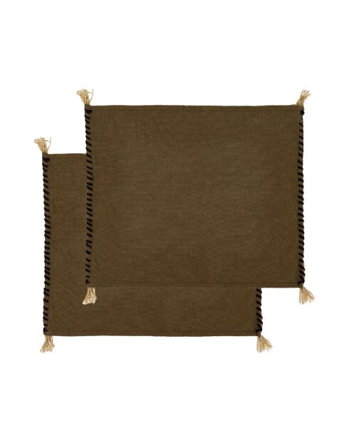 Set di 2 tovagliette in cotone e lino color bronzo - 45x38 cm