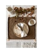 Set di 2 tovagliette in cotone e lino color bronzo - 45x38 cm