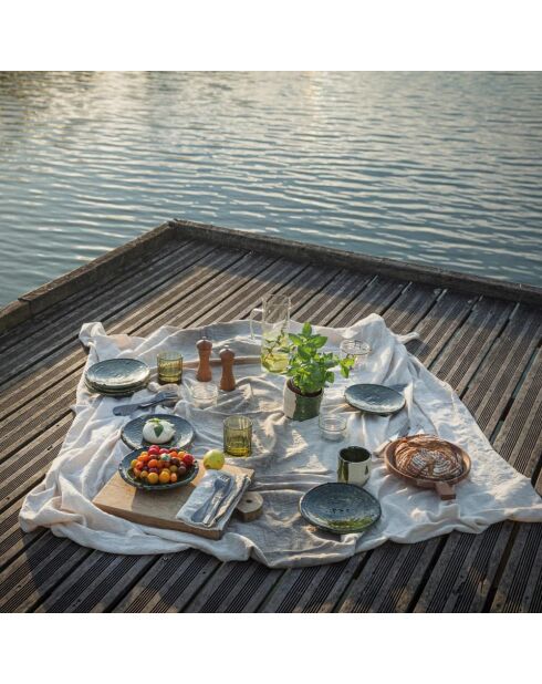 Mini tafelkleed van diepgekleurd grijs katoen - 100x100 cm