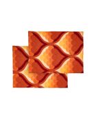 Set di 2 tovagliette arancioni in lino e cotone - 50x35 cm