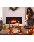 Set di 2 tovagliette arancioni in lino e cotone - 50x35 cm